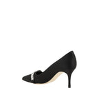 Manolo Blahnik Black Asapump Satin Pumps - Zeiniez