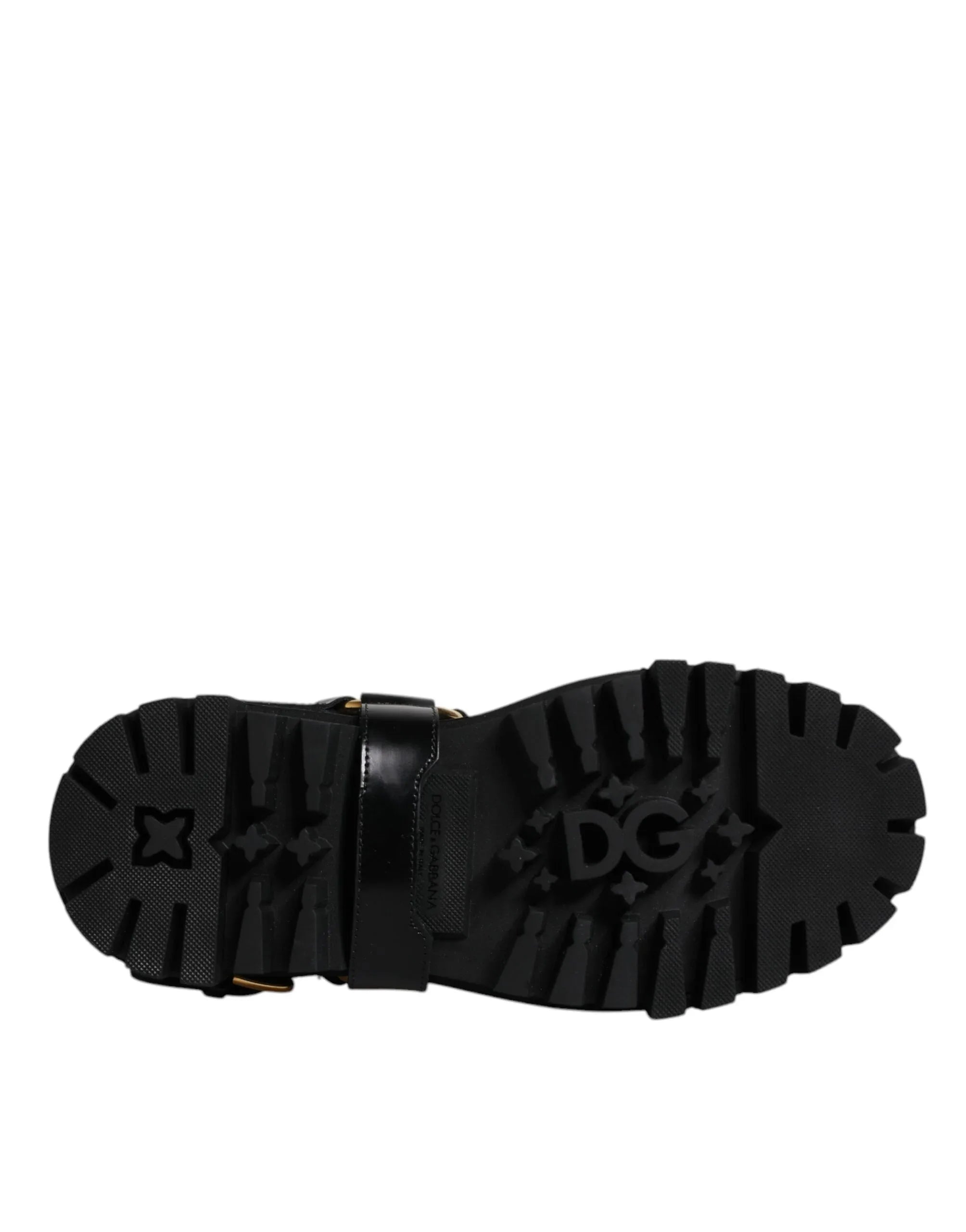 Dolce & Gabbana Black Leather Slip On Stretch Trekking Boots Shoes - Zeiniez