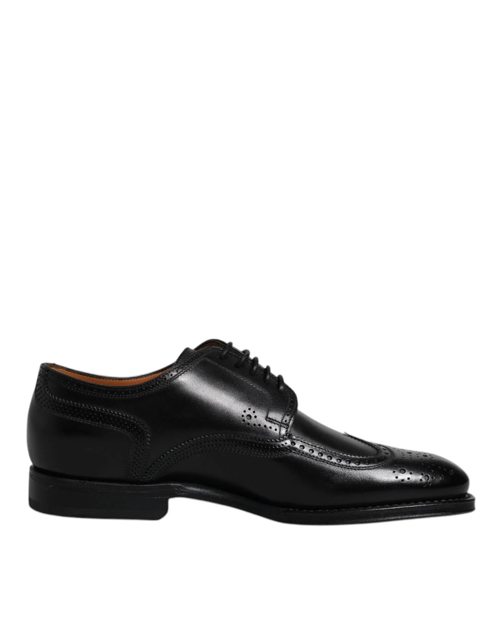 Dolce & Gabbana Black Leather Derby Wingtip Formal Shoes - Zeiniez