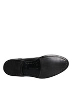 Dolce & Gabbana Black Leather Derby Wingtip Formal Shoes - Zeiniez