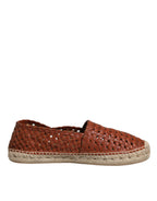 Dolce & Gabbana Maroon Woven Leather Men Espadrille Shoes - Zeiniez