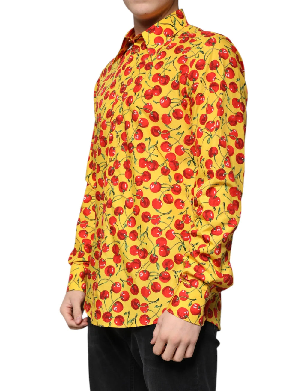 Dolce & Gabbana Yellow Cherry Cotton MARTINI Dress Shirt - Zeiniez