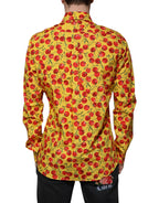 Dolce & Gabbana Yellow Cherry Cotton MARTINI Dress Shirt - Zeiniez