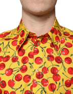 Dolce & Gabbana Yellow Cherry Cotton MARTINI Dress Shirt - Zeiniez
