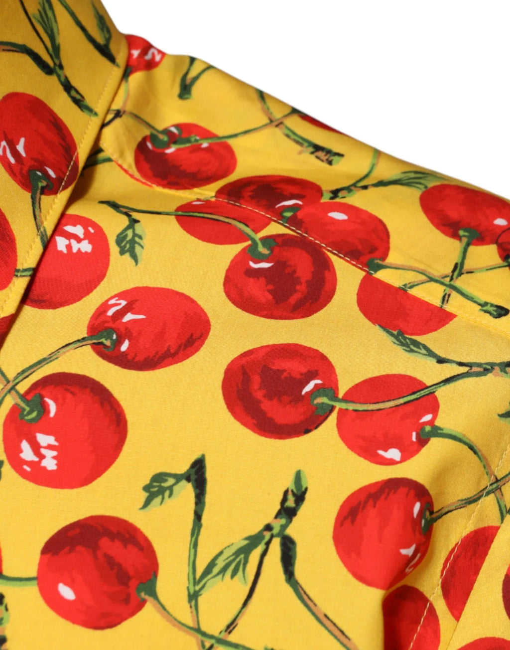 Dolce & Gabbana Yellow Cherry Cotton MARTINI Dress Shirt - Zeiniez