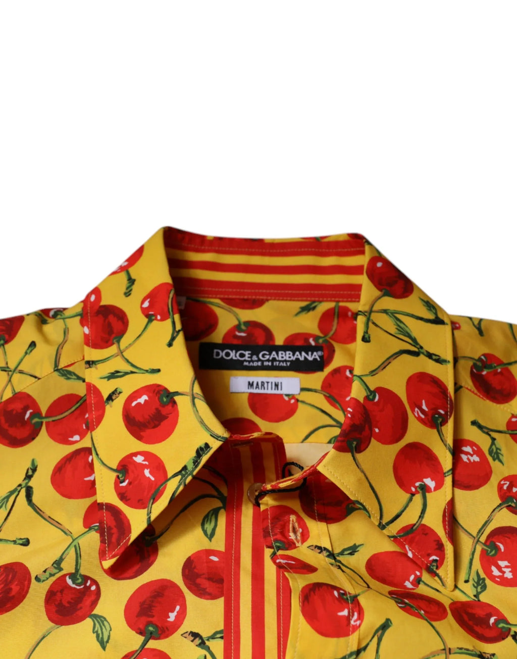 Dolce & Gabbana Yellow Cherry Cotton MARTINI Dress Shirt - Zeiniez