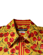 Dolce & Gabbana Yellow Cherry Cotton MARTINI Dress Shirt - Zeiniez