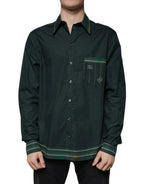 Dolce & Gabbana Green Logo Long Sleeve MARTINI Casual Shirt - Zeiniez