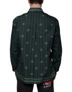 Dolce & Gabbana Green Logo Long Sleeve MARTINI Casual Shirt - Zeiniez