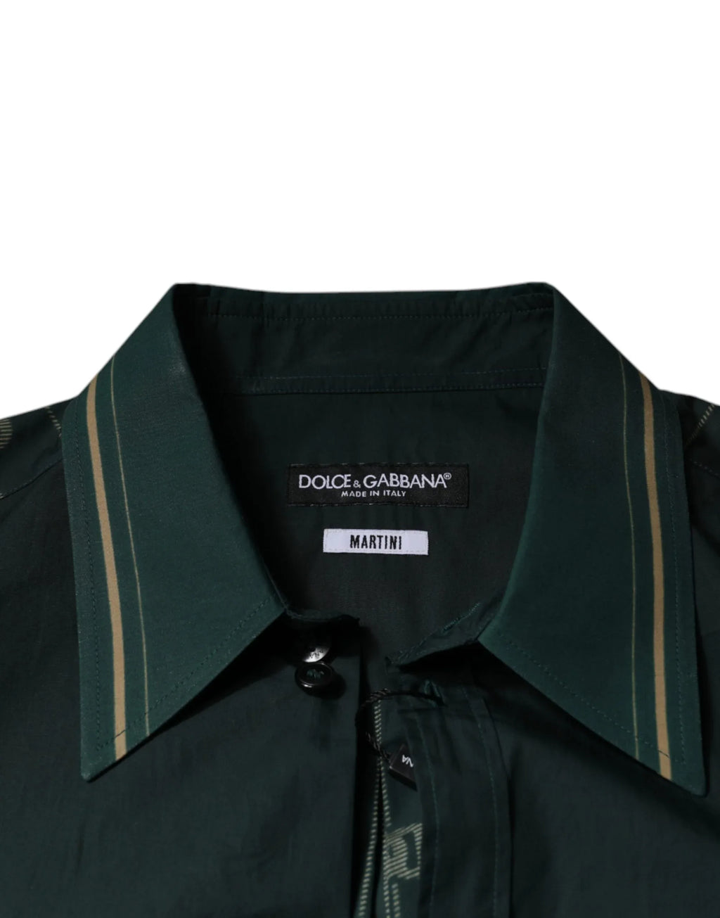 Dolce & Gabbana Green Logo Long Sleeve MARTINI Casual Shirt - Zeiniez
