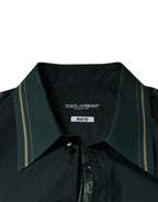 Dolce & Gabbana Green Logo Long Sleeve MARTINI Casual Shirt - Zeiniez