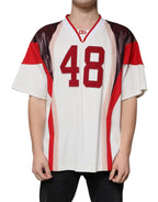 Dolce & Gabbana Multicolor Logo Jersey Cotton V-neck T-shirt - Zeiniez