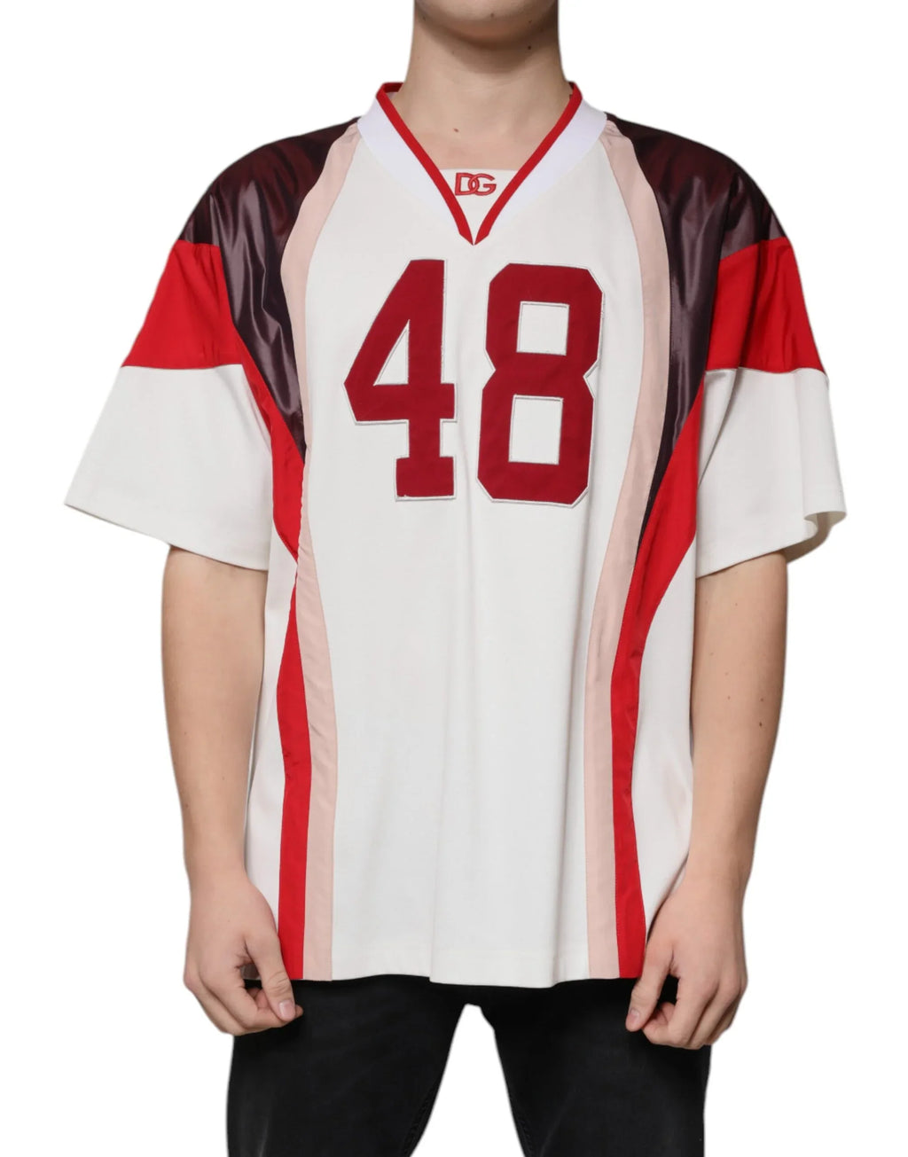 Dolce & Gabbana Multicolor Logo Jersey Cotton V-neck T-shirt - Zeiniez