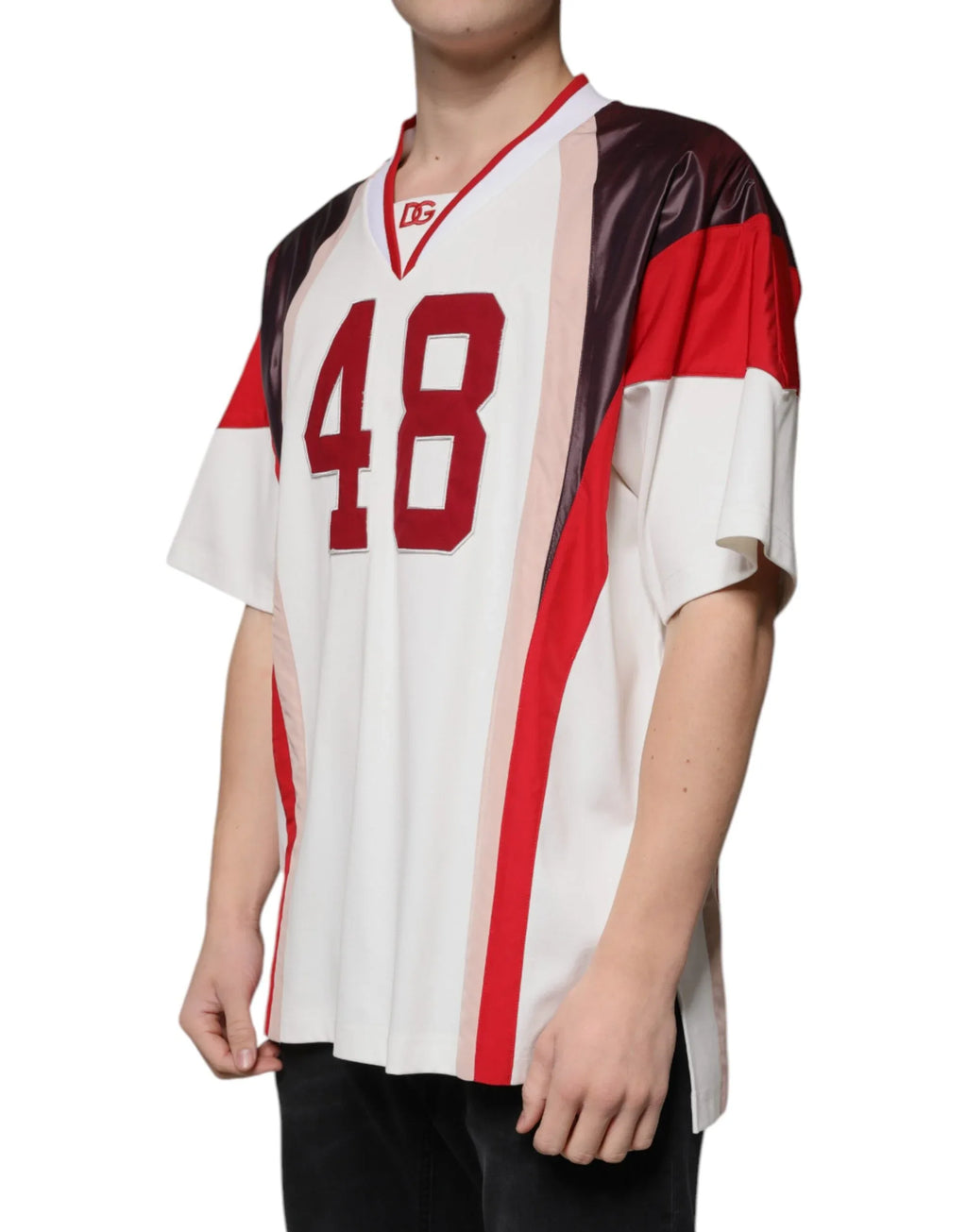 Dolce & Gabbana Multicolor Logo Jersey Cotton V-neck T-shirt - Zeiniez