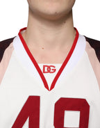 Dolce & Gabbana Multicolor Logo Jersey Cotton V-neck T-shirt - Zeiniez