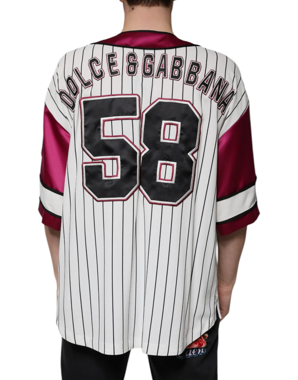 Dolce & Gabbana Multicolor Logo Jersey Button V-neck T-shirt - Zeiniez