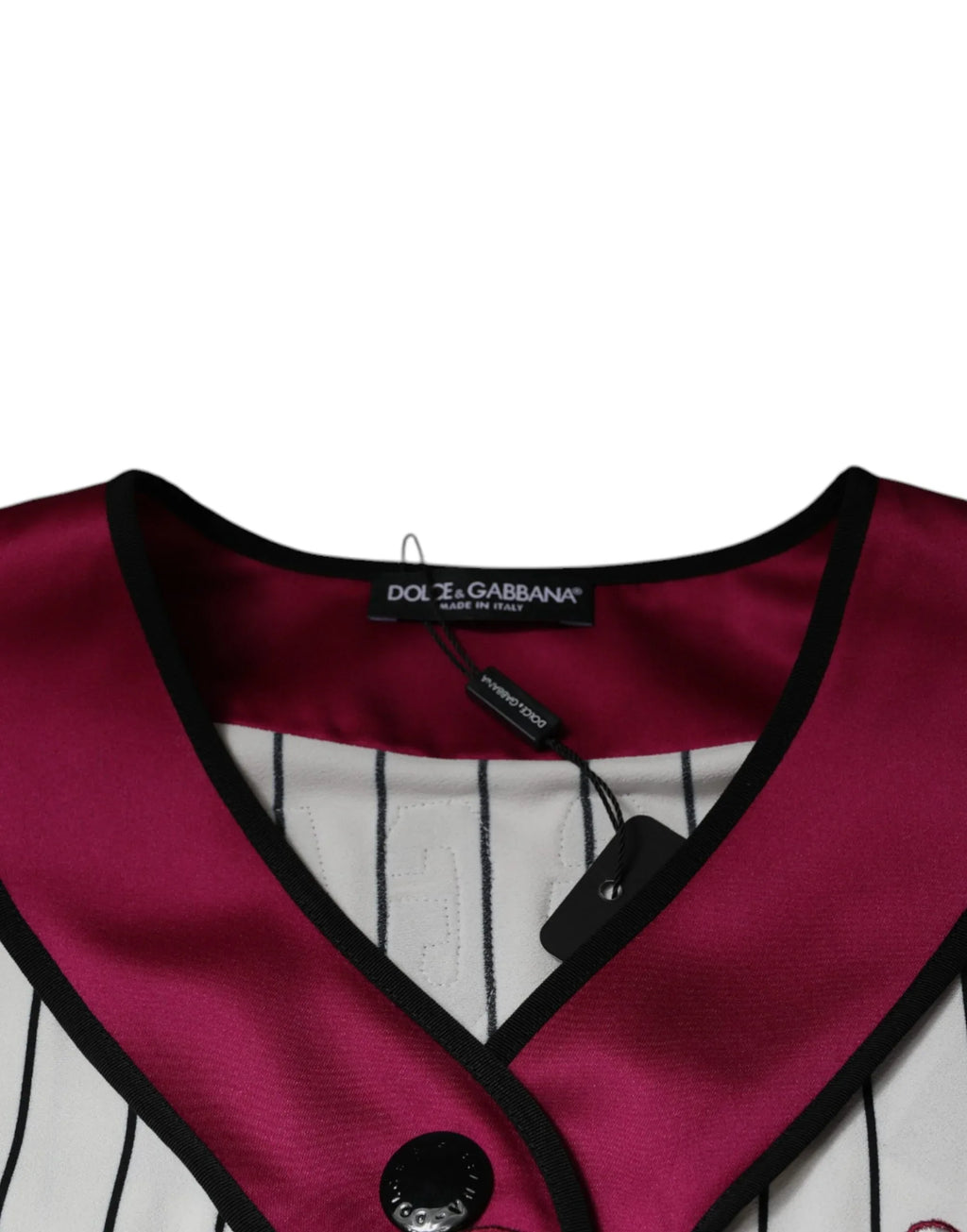 Dolce & Gabbana Multicolor Logo Jersey Button V-neck T-shirt - Zeiniez