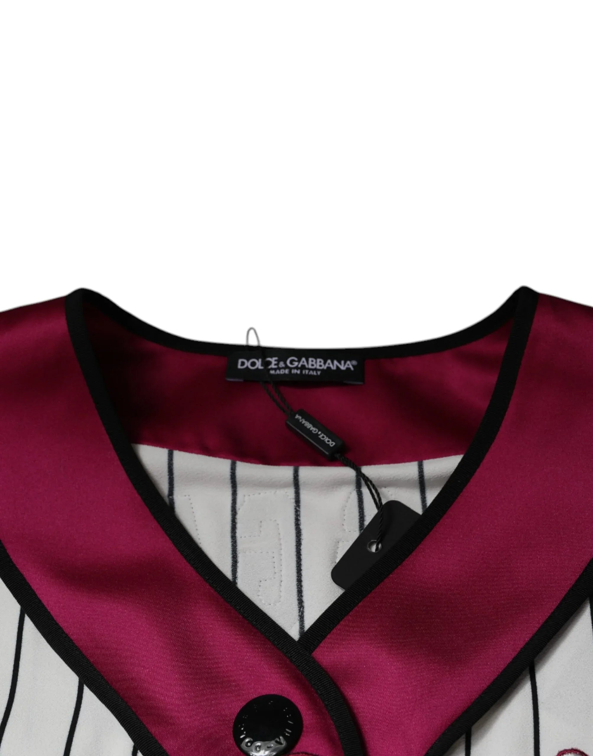 Dolce & Gabbana Multicolor Logo Jersey Button V-neck T-shirt - Zeiniez