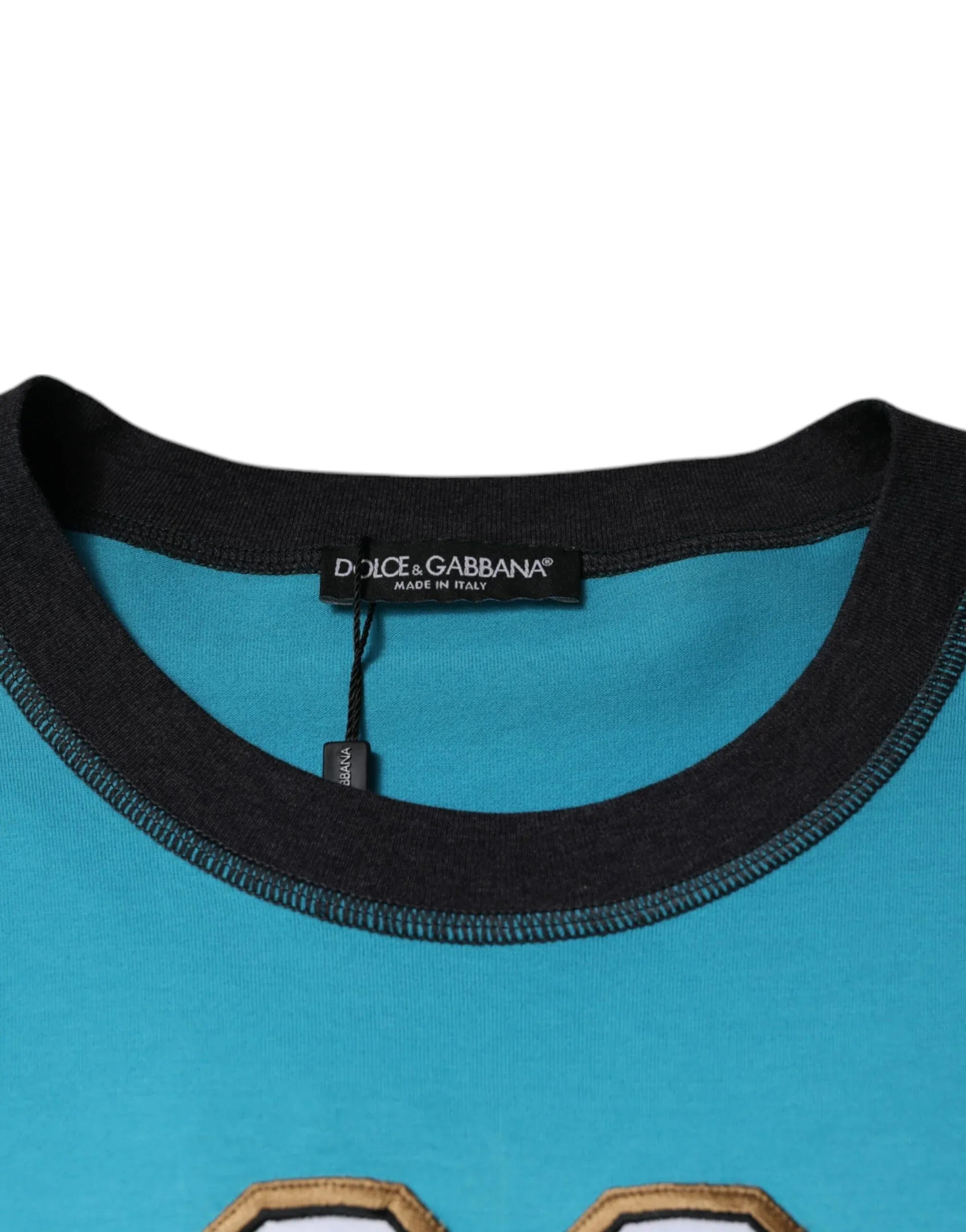 Dolce & Gabbana Blue Logo Crew Neck Short Sleeves T-shirt - Zeiniez