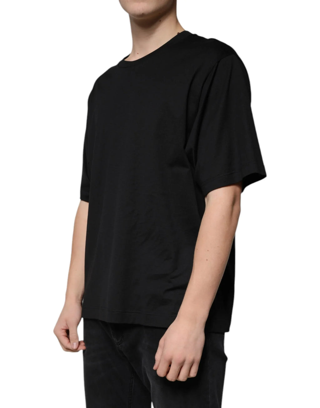 Dolce & Gabbana Black Cotton Crew Neck Short Sleeves T-shirt - Zeiniez