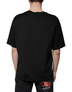 Dolce & Gabbana Black Cotton Crew Neck Short Sleeves T-shirt - Zeiniez