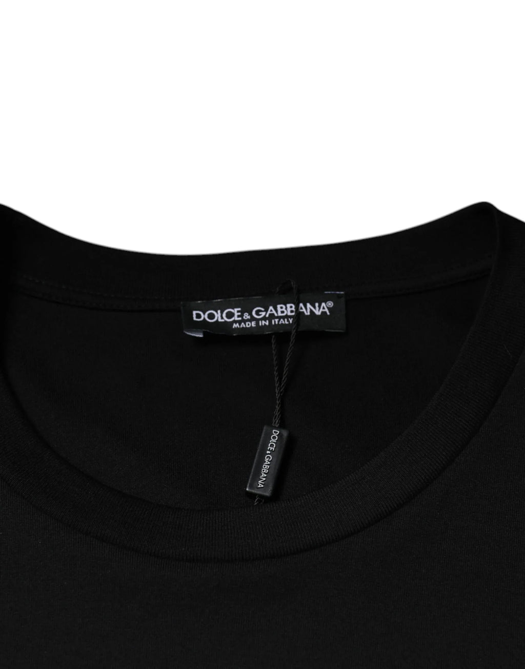 Dolce & Gabbana Black Cotton Crew Neck Short Sleeves T-shirt - Zeiniez
