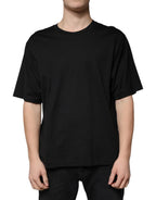 Dolce & Gabbana Black Cotton Crew Neck Short Sleeves T-shirt - Zeiniez