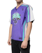 Dolce & Gabbana Purple Logo Jersey Cotton V-neck T-shirt - Zeiniez