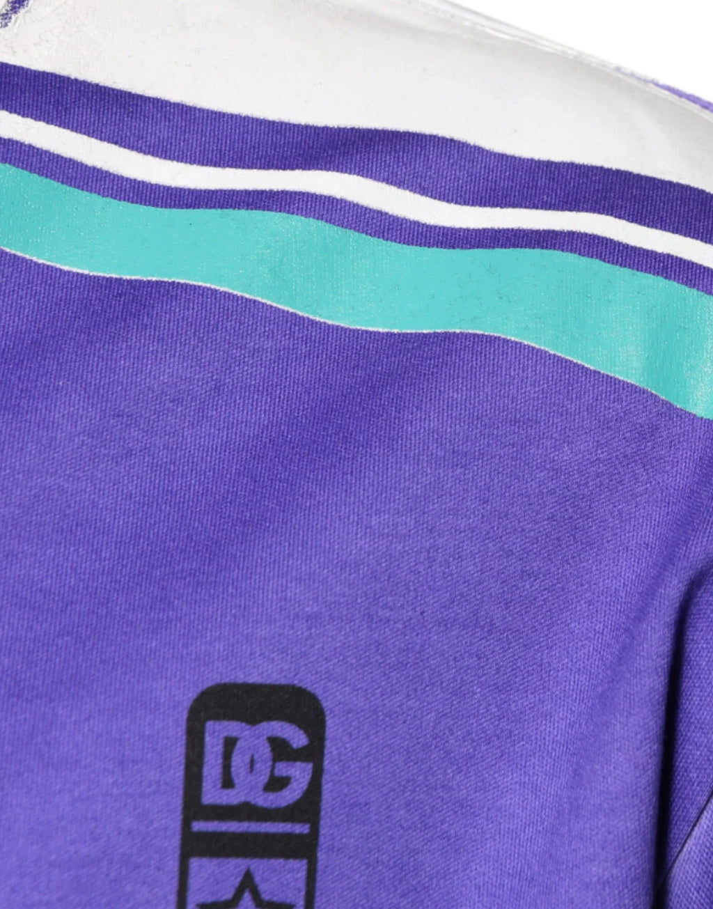 Dolce & Gabbana Purple Logo Jersey Cotton V-neck T-shirt - Zeiniez