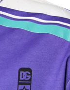 Dolce & Gabbana Purple Logo Jersey Cotton V-neck T-shirt - Zeiniez