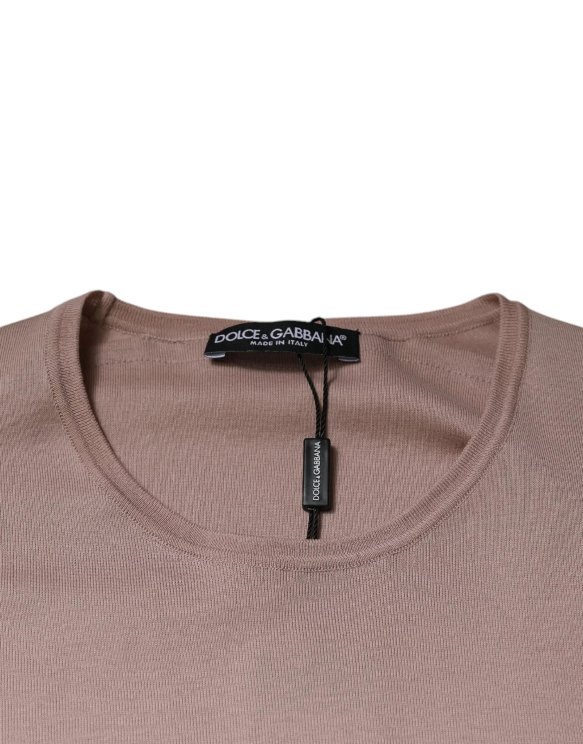 Dolce & Gabbana Brown Cotton Short Sleeves Round Neck T-shirt - Zeiniez