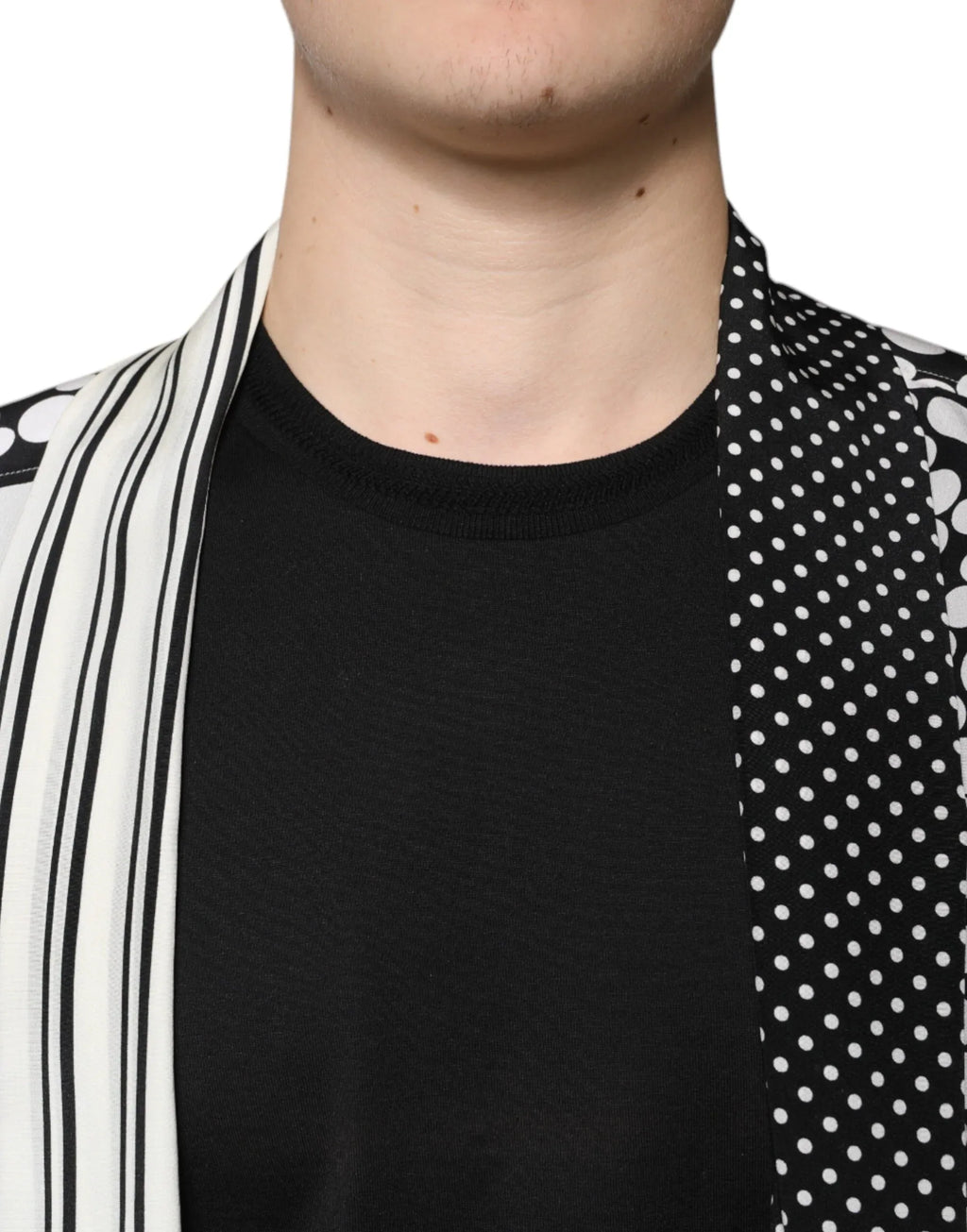 Dolce & Gabbana Black White Polka Dots Silk Men Casual Shirt - Zeiniez