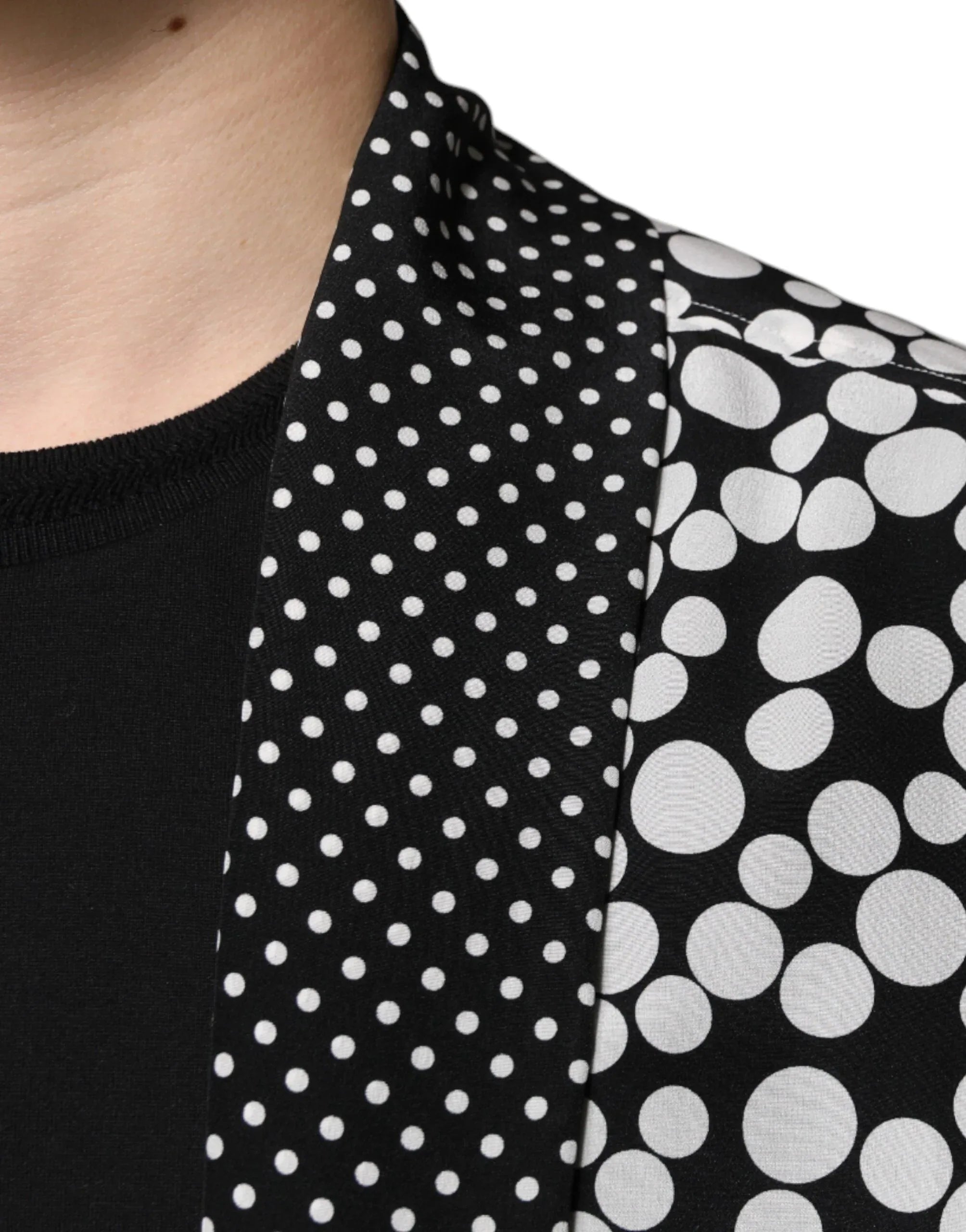 Dolce & Gabbana Black White Polka Dots Silk Men Casual Shirt - Zeiniez