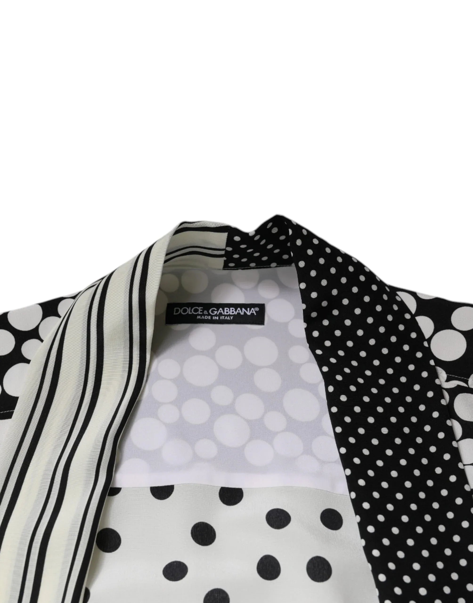 Dolce & Gabbana Black White Polka Dots Silk Men Casual Shirt - Zeiniez