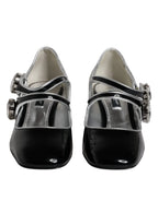 Dolce & Gabbana Black Patent Leather Crystal Mary Jane Pumps Shoes - Zeiniez