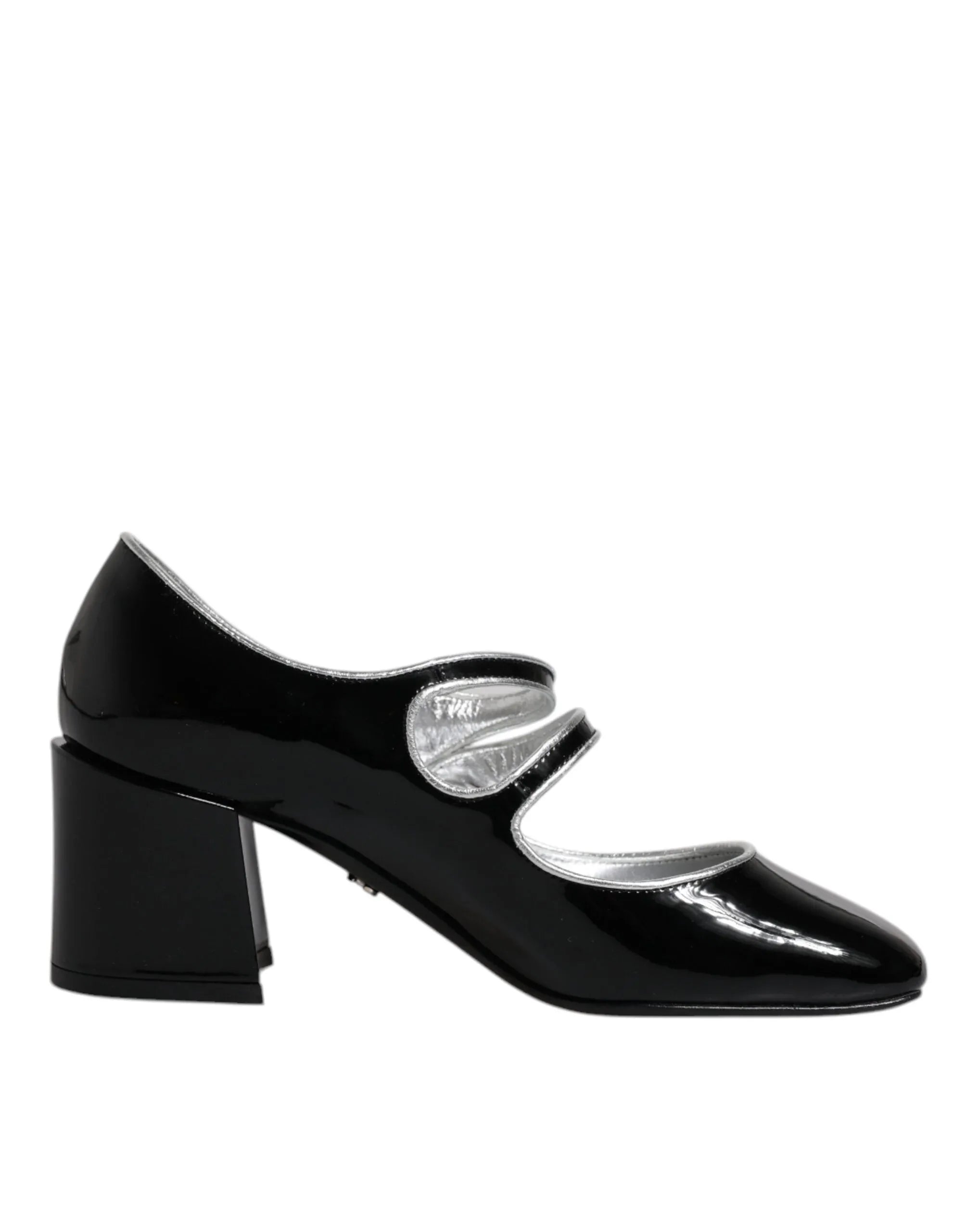 Dolce & Gabbana Black Patent Leather Crystal Mary Jane Pumps Shoes - Zeiniez