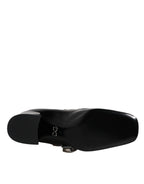 Dolce & Gabbana Black Patent Leather Crystal Mary Jane Pumps Shoes - Zeiniez