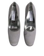 Dolce & Gabbana Gray Suede Leather High Heel Pumps Shoes - Zeiniez