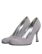 Dolce & Gabbana Gray Suede Leather High Heel Pumps Shoes - Zeiniez