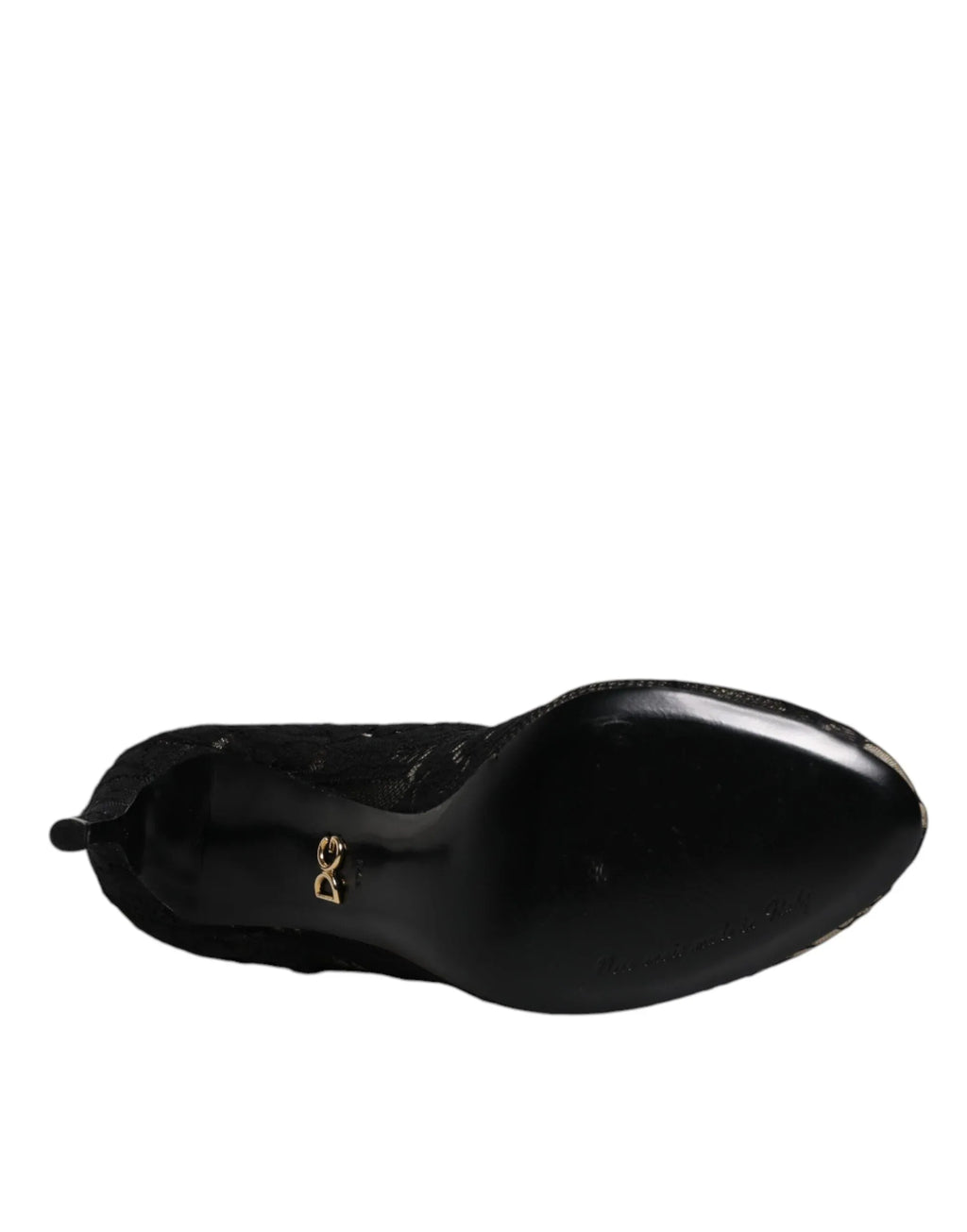 Dolce & Gabbana Black Lace Stretch Heels Mid Calf Boots Shoes - Zeiniez