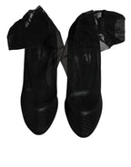 Dolce & Gabbana Black Nylon Mesh Sock Style Boots Shoes - Zeiniez