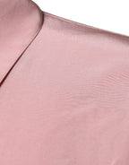 Dolce & Gabbana Pink Cotton Long Sleeves Collared Blouse Top - Zeiniez
