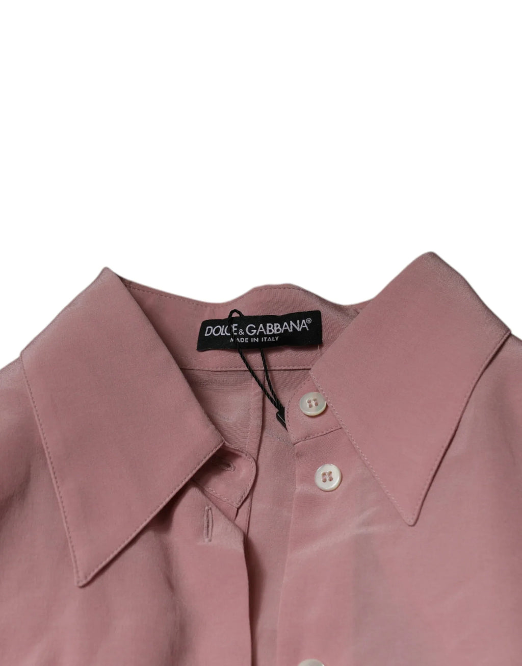Dolce & Gabbana Pink Cotton Long Sleeves Collared Blouse Top - Zeiniez