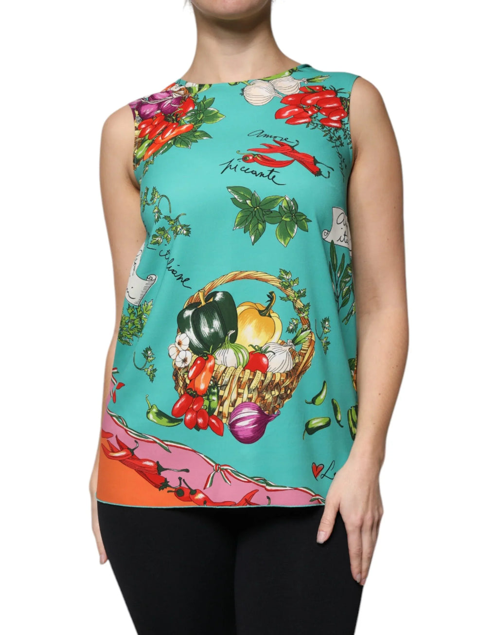 Dolce & Gabbana Multicolor Vegetables Sleeveless Tank Top - Zeiniez