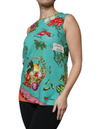 Dolce & Gabbana Multicolor Vegetables Sleeveless Tank Top - Zeiniez