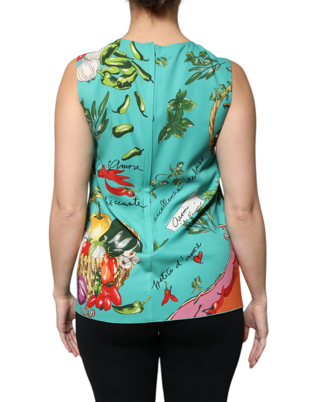 Dolce & Gabbana Multicolor Vegetables Sleeveless Tank Top - Zeiniez
