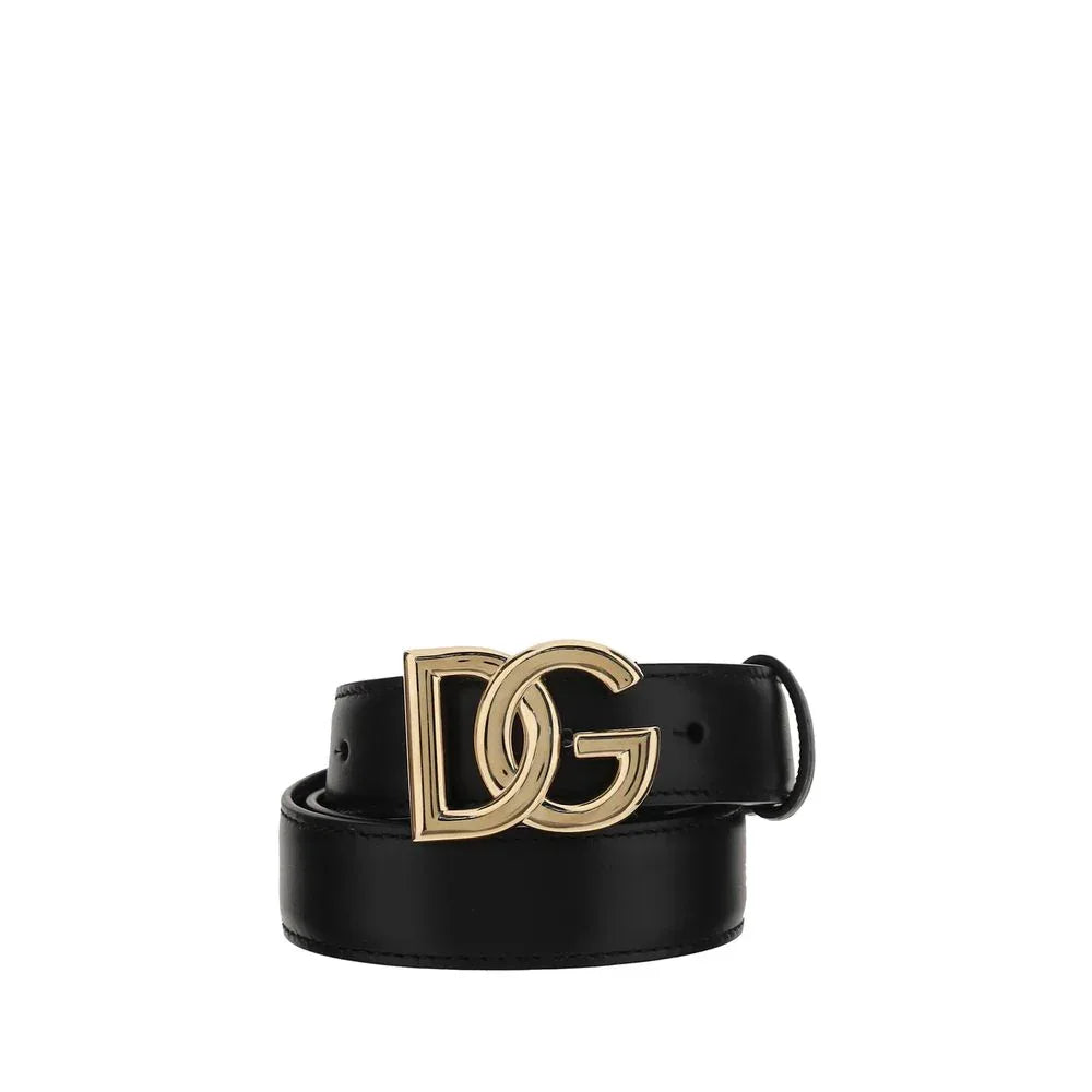 Dolce & Gabbana Black Calf Leather Bos Taurus Regular Belt - Zeiniez