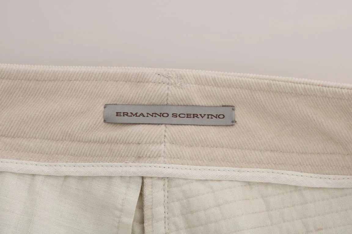 Ermanno Scervino Beige Slim Jeans Corduroy Skinny Pants - Zeiniez