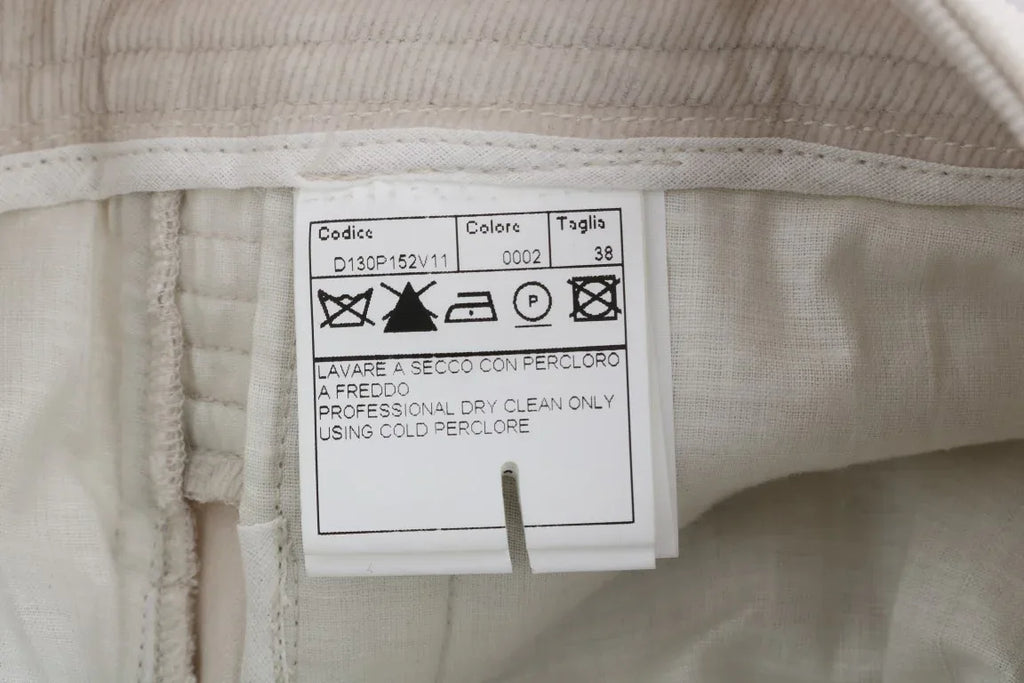 Ermanno Scervino Beige Slim Jeans Corduroy Skinny Pants - Zeiniez