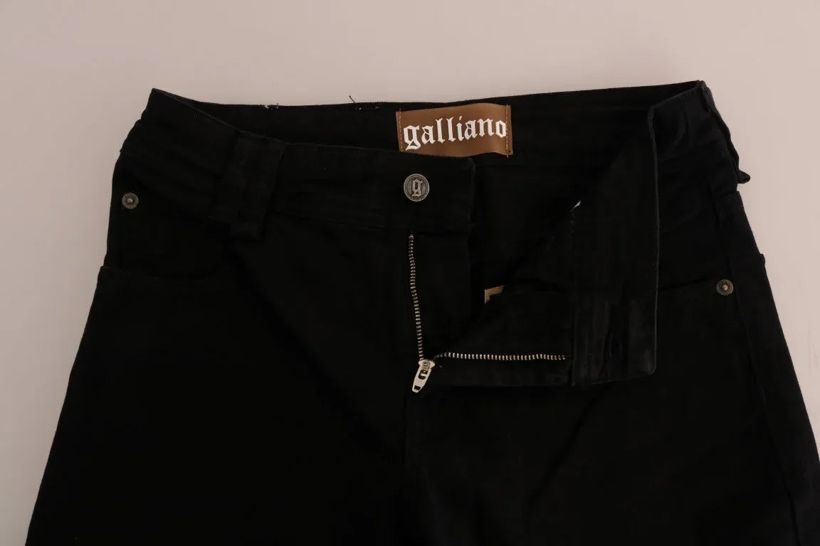 John Galliano Black Cotton Denim Stretch Regular Fit Jeans - Zeiniez